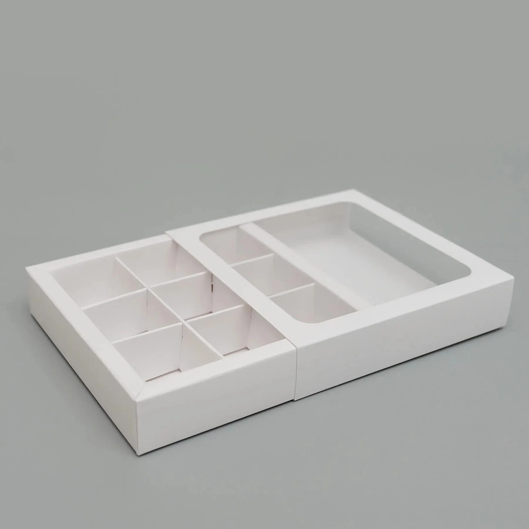 Divider Drawer Box - grey chipboard gift box